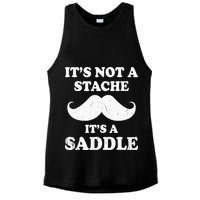 Mustache ItS Not A Stache ItS A Saddle Moustache Ride Ladies PosiCharge Tri-Blend Wicking Tank
