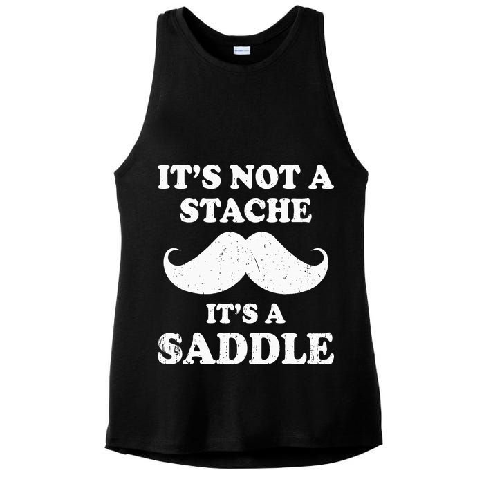 Mustache ItS Not A Stache ItS A Saddle Moustache Ride Ladies PosiCharge Tri-Blend Wicking Tank