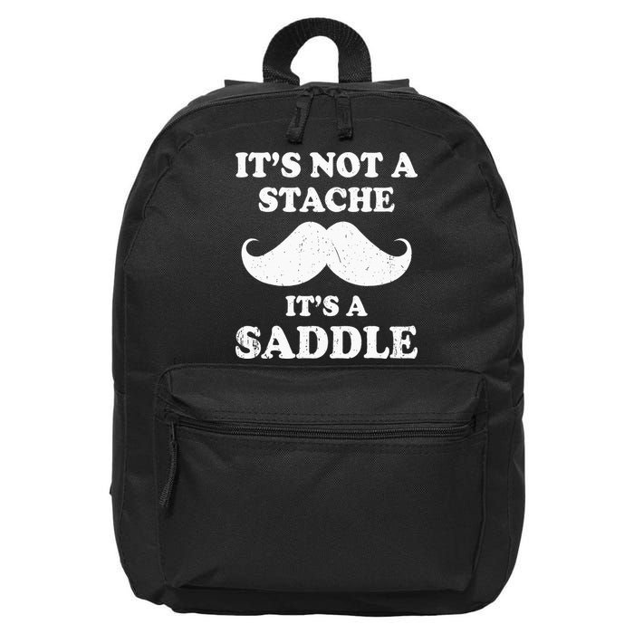 Mustache ItS Not A Stache ItS A Saddle Moustache Ride 16 in Basic Backpack