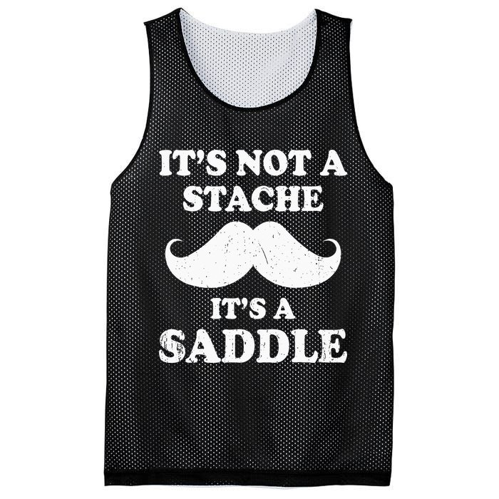 Mustache ItS Not A Stache ItS A Saddle Moustache Ride Mesh Reversible Basketball Jersey Tank
