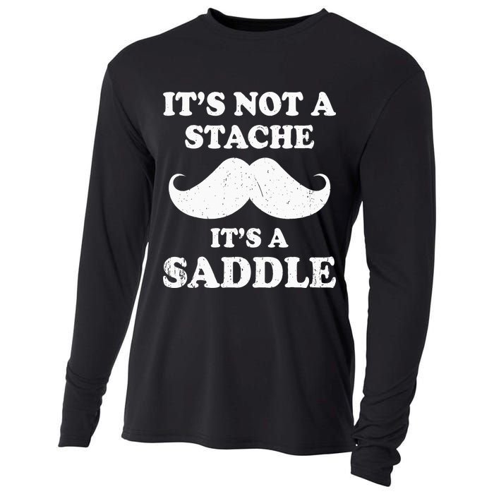 Mustache ItS Not A Stache ItS A Saddle Moustache Ride Cooling Performance Long Sleeve Crew
