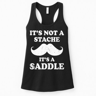 Mustache ItS Not A Stache ItS A Saddle Moustache Ride Womens Tank Top