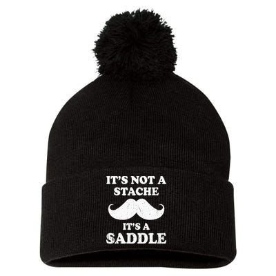 Mustache ItS Not A Stache ItS A Saddle Moustache Ride Pom Pom 12in Knit Beanie