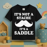 Mustache ItS Not A Stache ItS A Saddle Moustache Ride Toddler T-Shirt