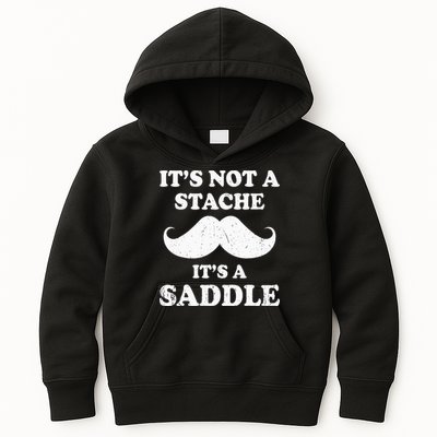 Mustache ItS Not A Stache ItS A Saddle Moustache Ride Kids Hoodie