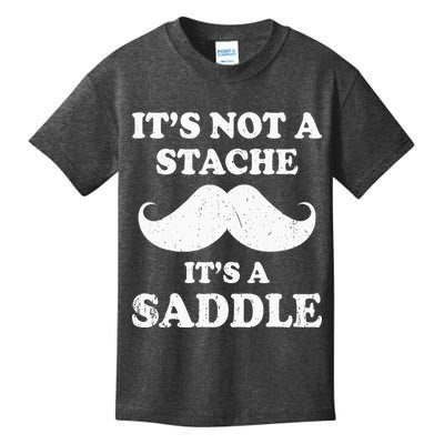 Mustache ItS Not A Stache ItS A Saddle Moustache Ride Kids T-Shirt