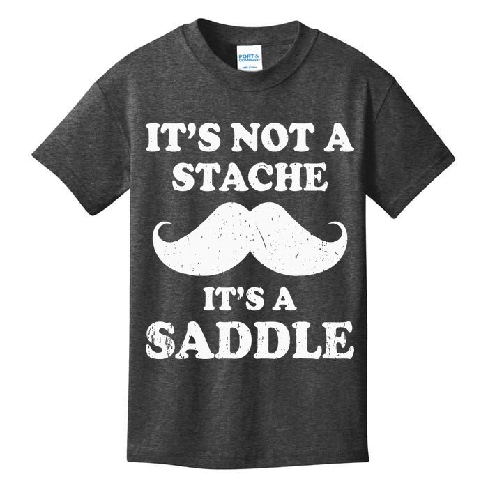 Mustache ItS Not A Stache ItS A Saddle Moustache Ride Kids T-Shirt