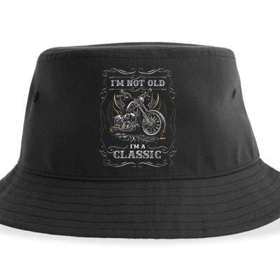 Motorcycle Im Not Old Im A Classic Biker Birthday Biker Man Sustainable Bucket Hat