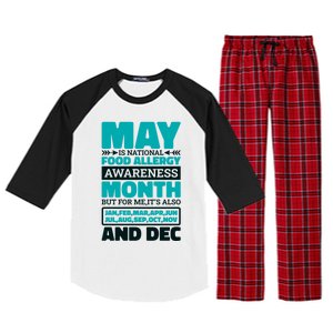 May Is National Food Allergy Awareness Month Food Allergies Gift Raglan Sleeve Pajama Set