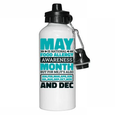 May Is National Food Allergy Awareness Month Food Allergies Gift Aluminum Water Bottle 