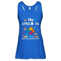 My Is Nonverbal But His Mama Autism Quote Awareness Gift Ladies Essential Flowy Tank