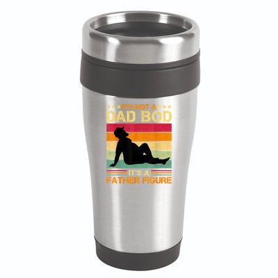 Mens It's Not A Dad Bod It's A Father Figure Father's Day Dad Bod 16oz Travel Tumbler