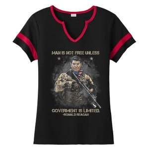 Man Is Not Free Unless Government Is Limited Ladies Halftime Notch Neck Tee