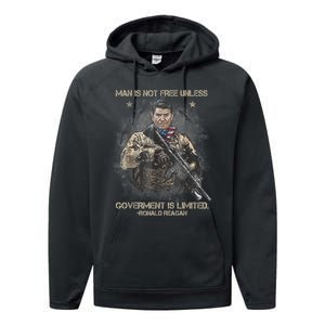 Man Is Not Free Unless Government Is Limited Performance Fleece Hoodie