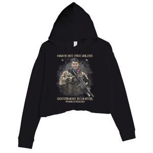 Man Is Not Free Unless Government Is Limited Crop Fleece Hoodie