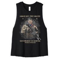 Man Is Not Free Unless Government Is Limited Women's Racerback Cropped Tank