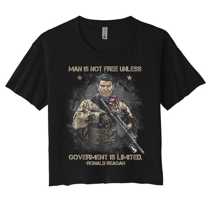 Man Is Not Free Unless Government Is Limited Women's Crop Top Tee