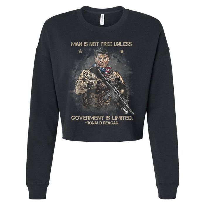 Man Is Not Free Unless Government Is Limited Cropped Pullover Crew