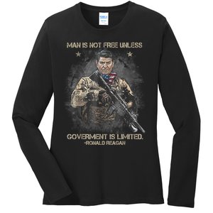 Man Is Not Free Unless Government Is Limited Ladies Long Sleeve Shirt