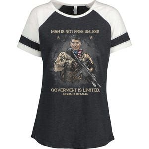 Man Is Not Free Unless Government Is Limited Enza Ladies Jersey Colorblock Tee