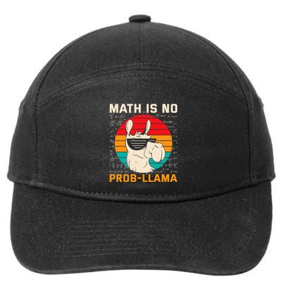 Math Is No Probllama Funny Science Retro Llama 7-Panel Snapback Hat