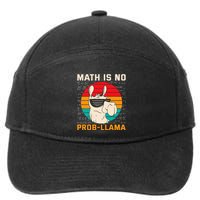 Math Is No Probllama Funny Science Retro Llama 7-Panel Snapback Hat