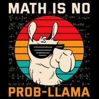 Math Is No Probllama Funny Science Retro Llama Flat Bill Trucker Hat
