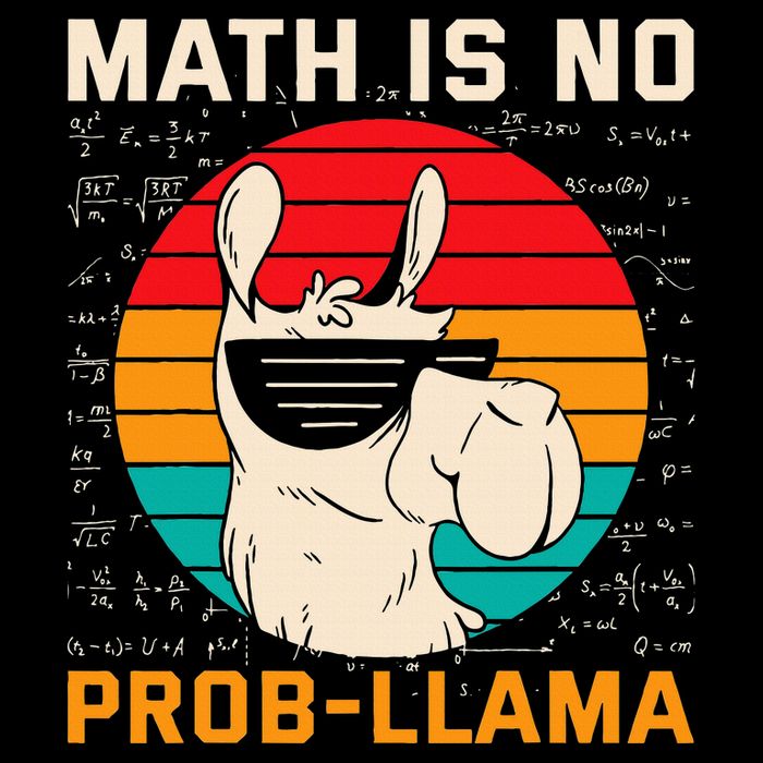 Math Is No Probllama Funny Science Retro Llama Flat Bill Trucker Hat