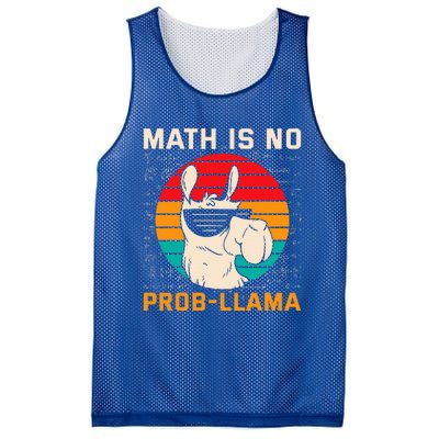 Math Is No Probllama Funny Science Retro Llama Mesh Reversible Basketball Jersey Tank