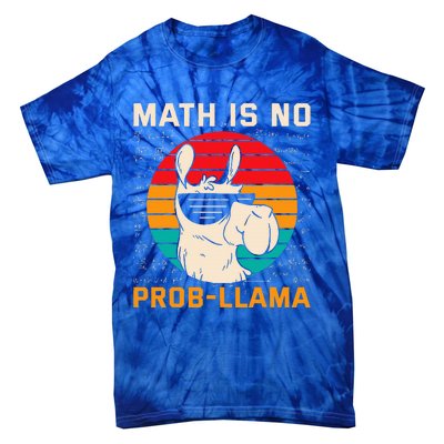 Math Is No Probllama Funny Science Retro Llama Tie-Dye T-Shirt