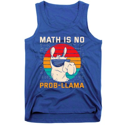 Math Is No Probllama Funny Science Retro Llama Tank Top