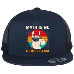 Math Is No Probllama Funny Science Retro Llama Flat Bill Trucker Hat