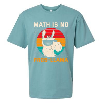 Math Is No Probllama Funny Science Retro Llama Sueded Cloud Jersey T-Shirt