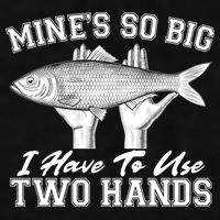 Mine's So Big I Have To Use Two Hands Fishing Ladies PosiCharge Tri-Blend Wicking Tank