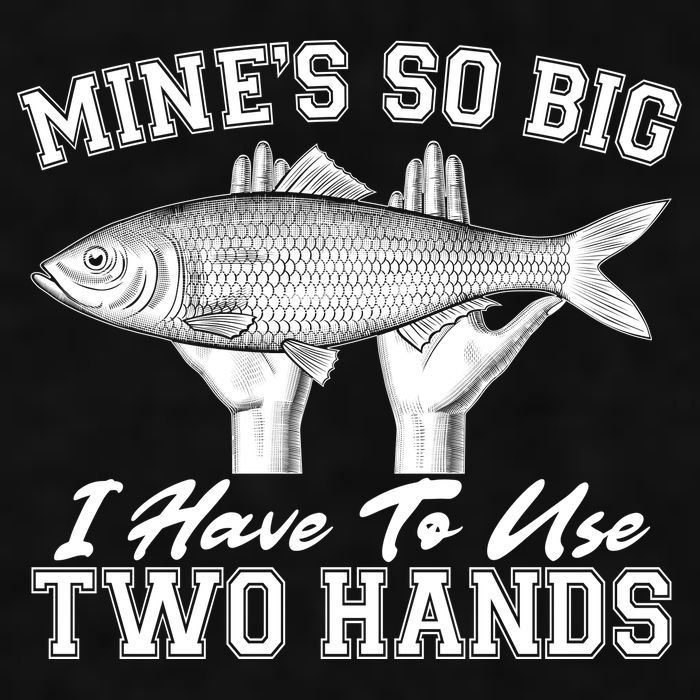 Mine's So Big I Have To Use Two Hands Fishing Ladies PosiCharge Tri-Blend Wicking Tank