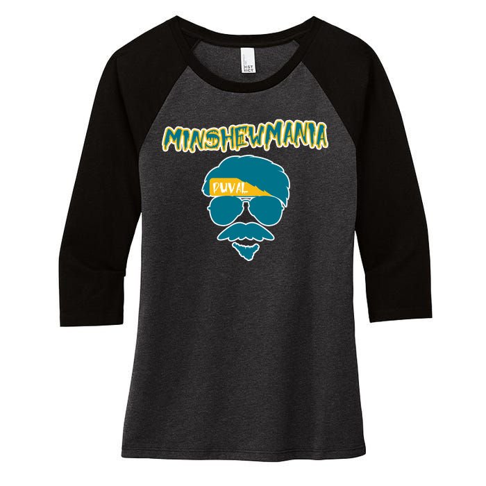 Minshew Mania Jacksonville QB Duval Women's Tri-Blend 3/4-Sleeve Raglan Shirt