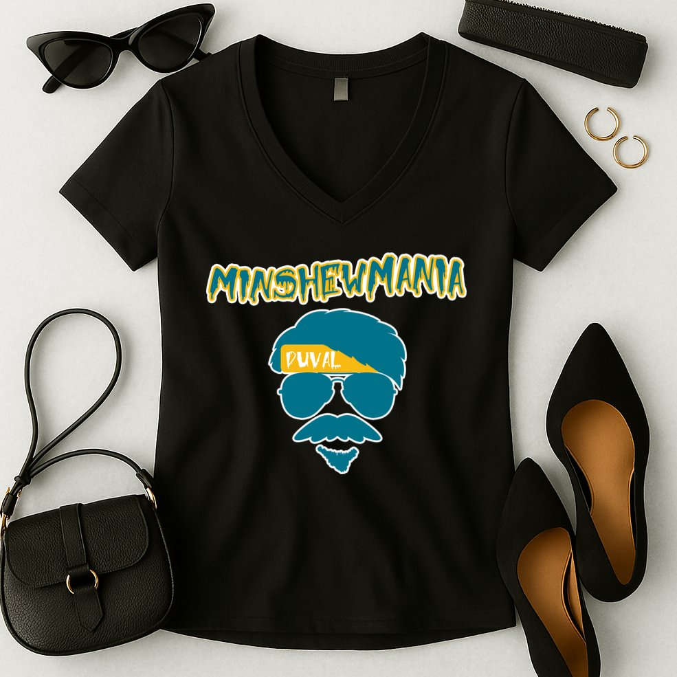 Minshew Mania Jacksonville QB Duval Women's V-Neck T-Shirt