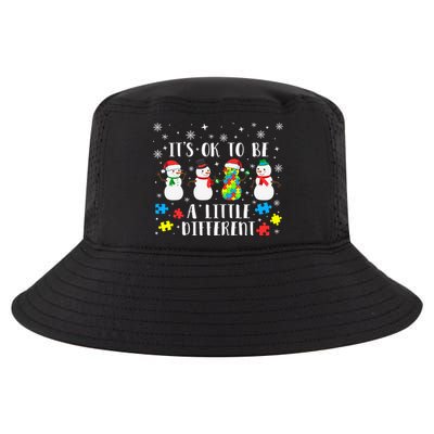 Motivational It's Ok To Be Different Autism Awareness, Christmas Autism Puzzles Cool Comfort Performance Bucket Hat