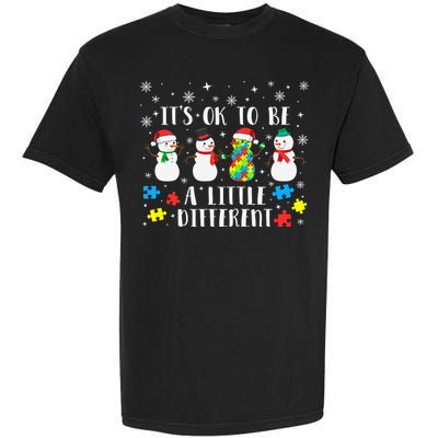 Motivational It's Ok To Be Different Autism Awareness, Christmas Autism Puzzles Garment-Dyed Heavyweight T-Shirt
