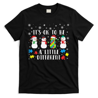 Motivational It's Ok To Be Different Autism Awareness, Christmas Autism Puzzles T-Shirt