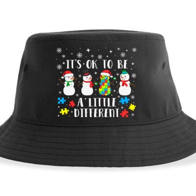 Motivational It's Ok To Be Different Autism Awareness, Christmas Autism Puzzles Sustainable Bucket Hat