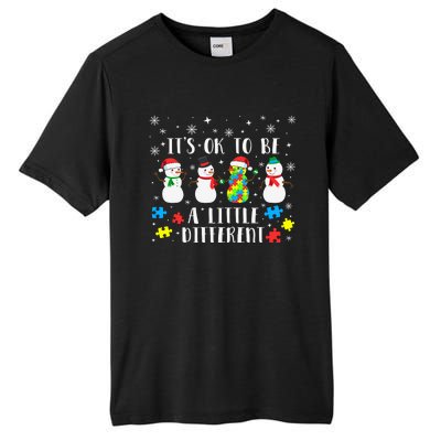 Motivational It's Ok To Be Different Autism Awareness, Christmas Autism Puzzles Tall Fusion ChromaSoft Performance T-Shirt