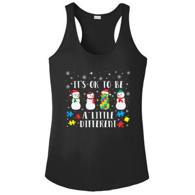 Motivational It's Ok To Be Different Autism Awareness, Christmas Autism Puzzles Ladies PosiCharge Competitor Racerback Tank