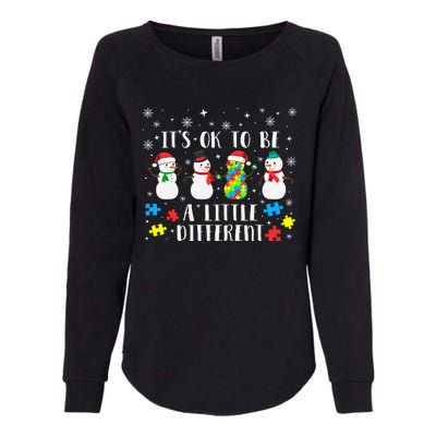 Motivational It's Ok To Be Different Autism Awareness, Christmas Autism Puzzles Womens California Wash Sweatshirt