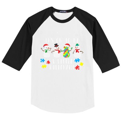 Motivational It's Ok To Be Different Autism Awareness, Christmas Autism Puzzles Baseball Sleeve Shirt