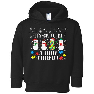 Motivational It's Ok To Be Different Autism Awareness, Christmas Autism Puzzles Toddler Hoodie