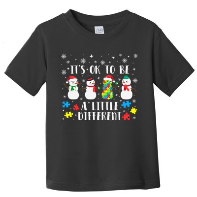 Motivational It's Ok To Be Different Autism Awareness, Christmas Autism Puzzles Toddler T-Shirt