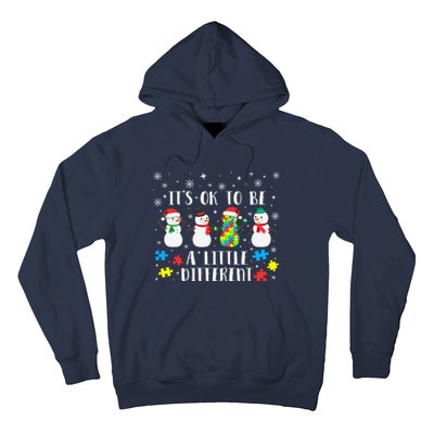 Motivational It's Ok To Be Different Autism Awareness, Christmas Autism Puzzles Hoodie