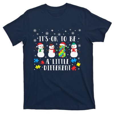 Motivational It's Ok To Be Different Autism Awareness, Christmas Autism Puzzles T-Shirt