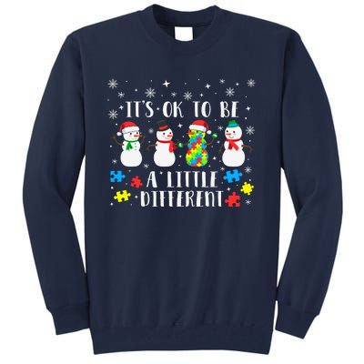 Motivational It's Ok To Be Different Autism Awareness, Christmas Autism Puzzles Tall Sweatshirt